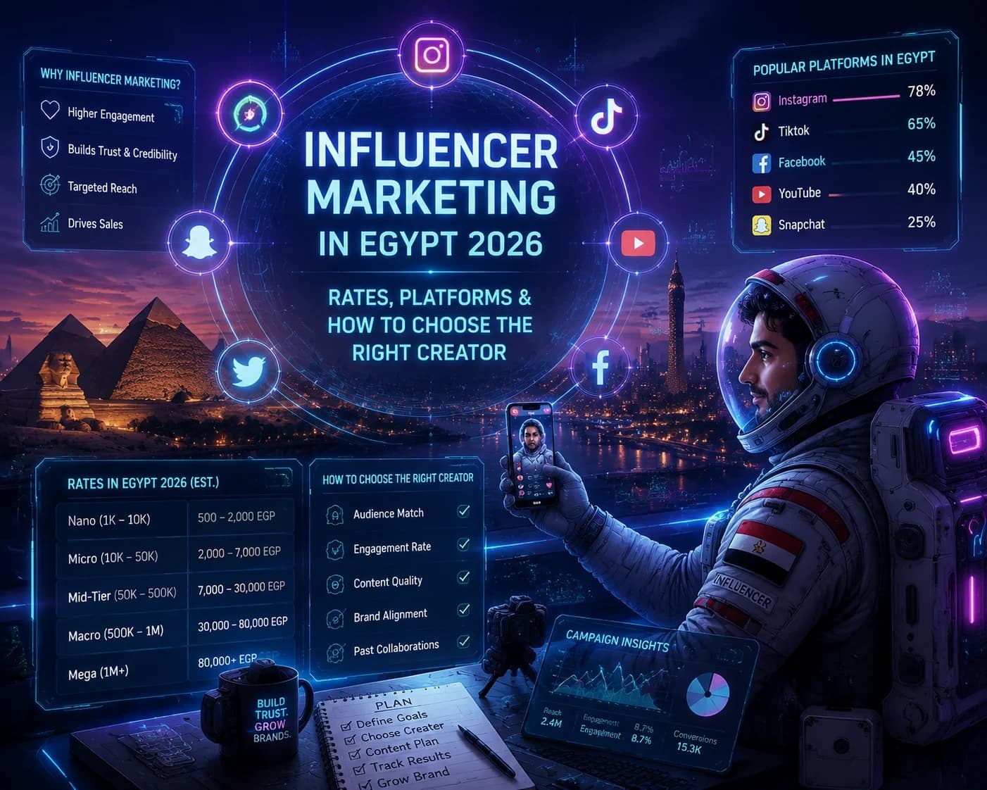 Influencer Marketing in Egypt 2026: Rates, Platforms & How to Choose the Right Creator